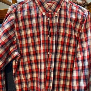 Wrangler Red and Blue Plaid Men's Shirt